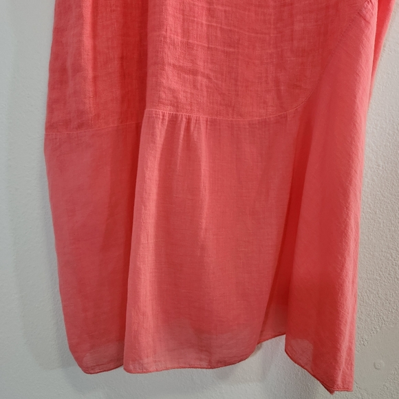 Vivian Shyu Dress Womens Medium Pink Linen Lagenlook Asymmetrical Modern Minimal - Picture 10 of 13